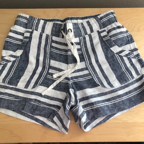 ATHLETA 100% Linen Striped Shorts - Coastal Chic - Picture 2 of 10
